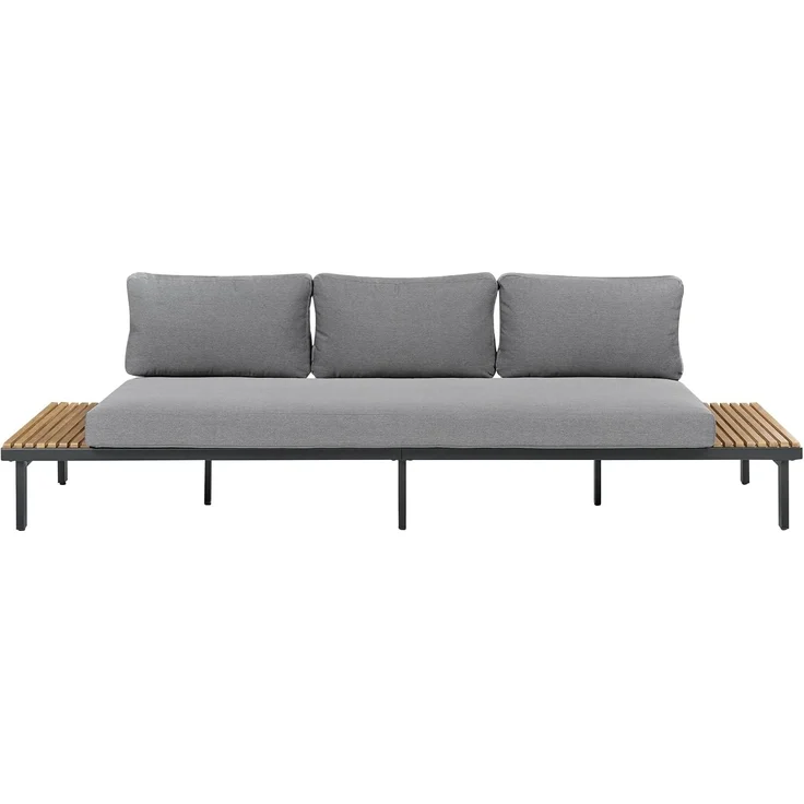 Lounge Set mit Tisch 5-Sitzer FIVIZZANO Akazienholz Dunkelgrau – Bild 7