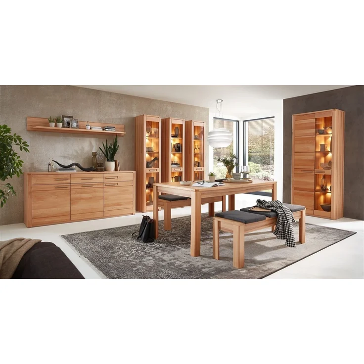 Sideboard >Nature One< 3 Türen, 3 Schübe, FSC, in Kernbuche teilmassiv - 190x86x45cm (B/H/T) – Bild 5