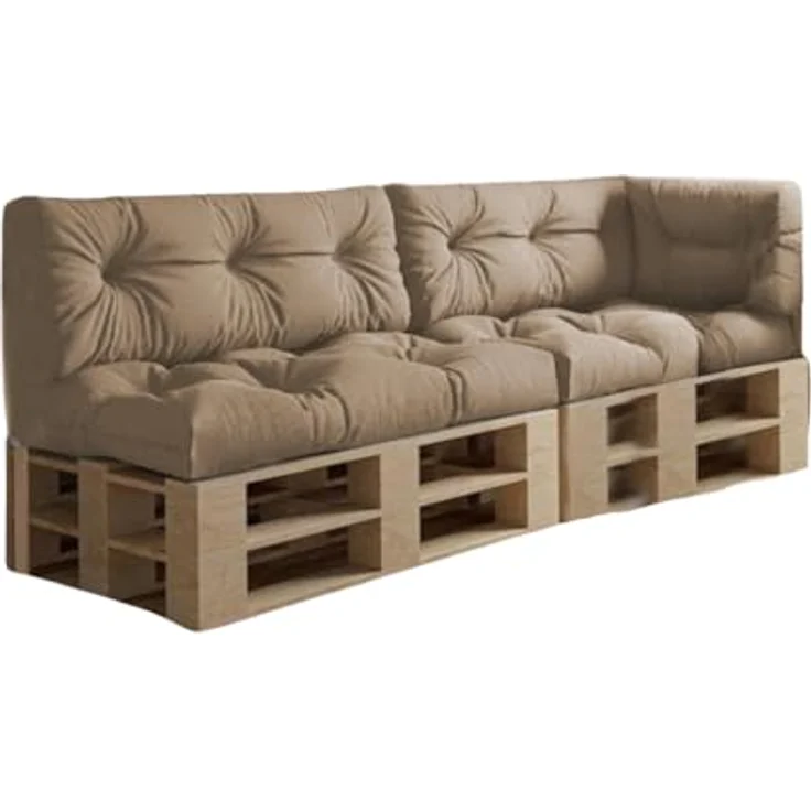 chilly pilley Palettenkissen Wasserdicht Palettenauflage Palettenpolster Palettenmöbel Gartenkissen Wasserfest Wasserabweisend viele Größen und Farben (Set 5 er. Cappuccino) – Bild 2