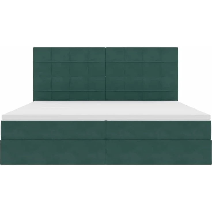 vidaXL Aufbewahrungsbett mit Matratze Dunkelgrün 200 x 200 cm Samt 3372054 – Bild 7