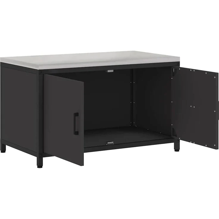 vidaXL Küchenaufbewahrung mit Regal Schwarz 60 x 50 x 92 cm Stahl 874996 – Bild 6