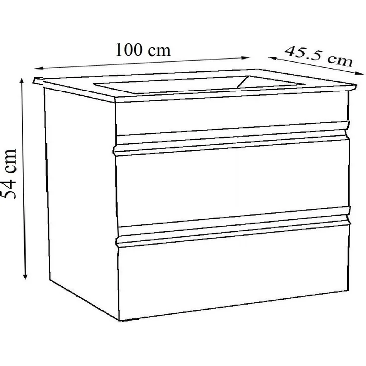 VCM Badmöbel Waschtisch Silora 918726 Anthrazit H. 54 x B. 100 x T. 46 cm – Bild 3
