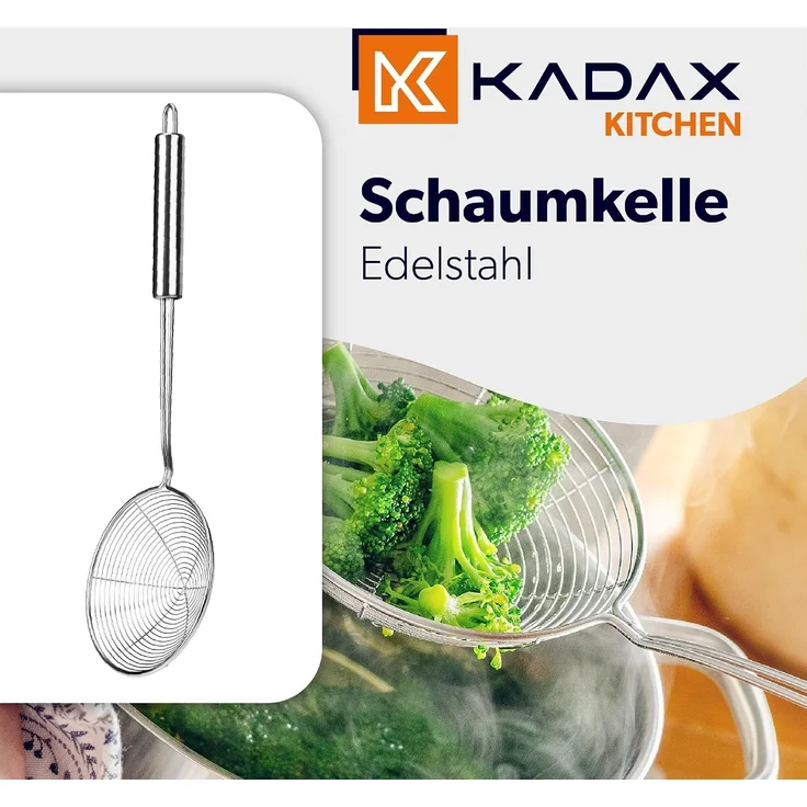 KADAX Löffel, Schaumlöffel, Sieb, Sieb, Stahl – Bild 2