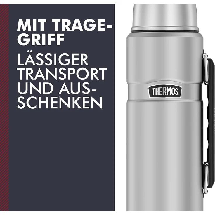 Thermos Isolierflasche 'King', 1, 2 L, edelstahl – Bild 5