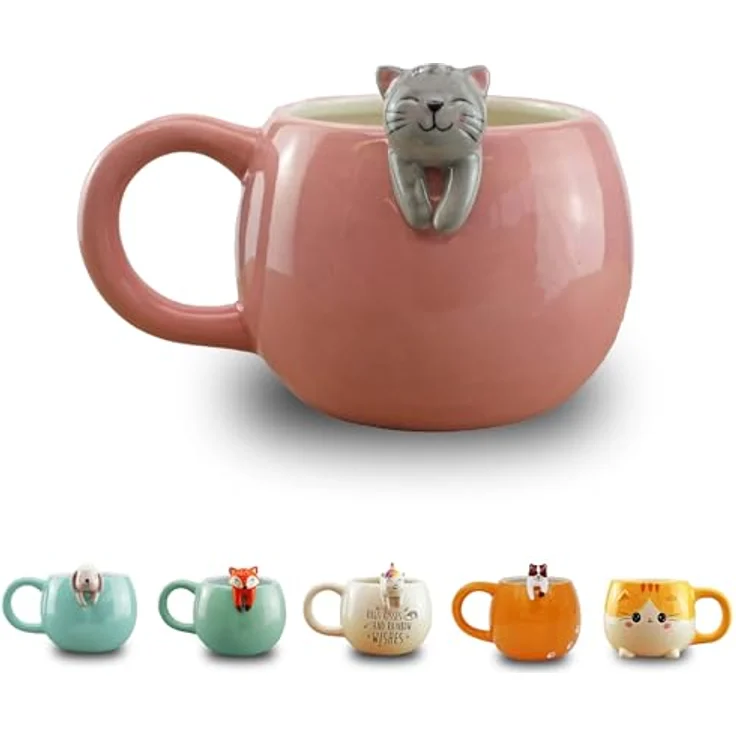 Winkee Becher Pet Friends Kaffeebecher Katze, Keramik – Bild 2