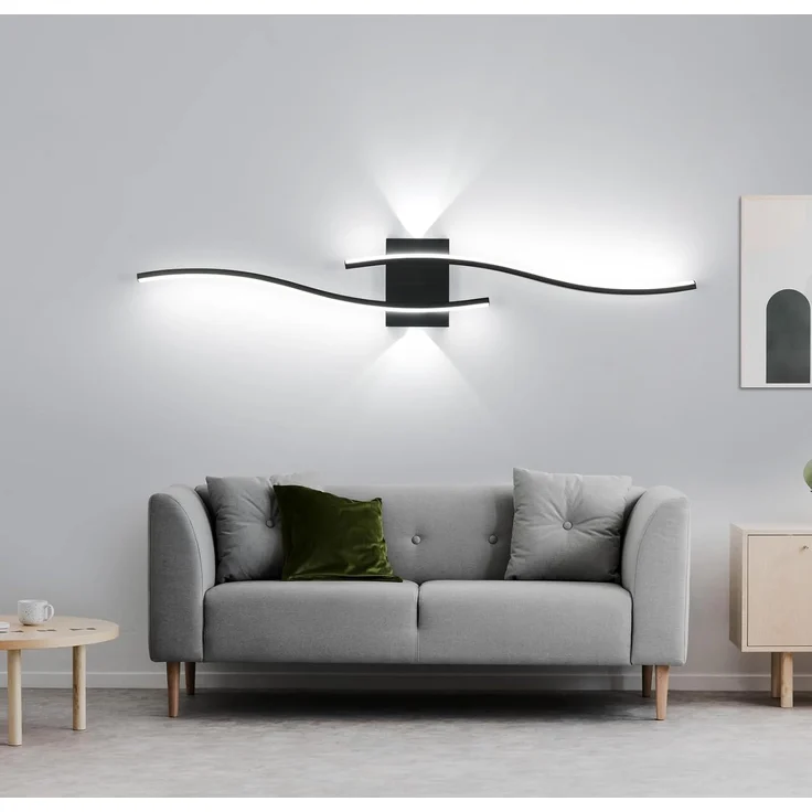 Goeco LED Wandleuchte Innen, 89 cm 29W Schwarz Dimmbar Wandlampe Lang 2 Fimmige 3000K-6500K, Memory-Funktion, Modern Led Wandlicht für Flur Treppenhaus Wohnzimmer Schlafzimmer – Bild 5