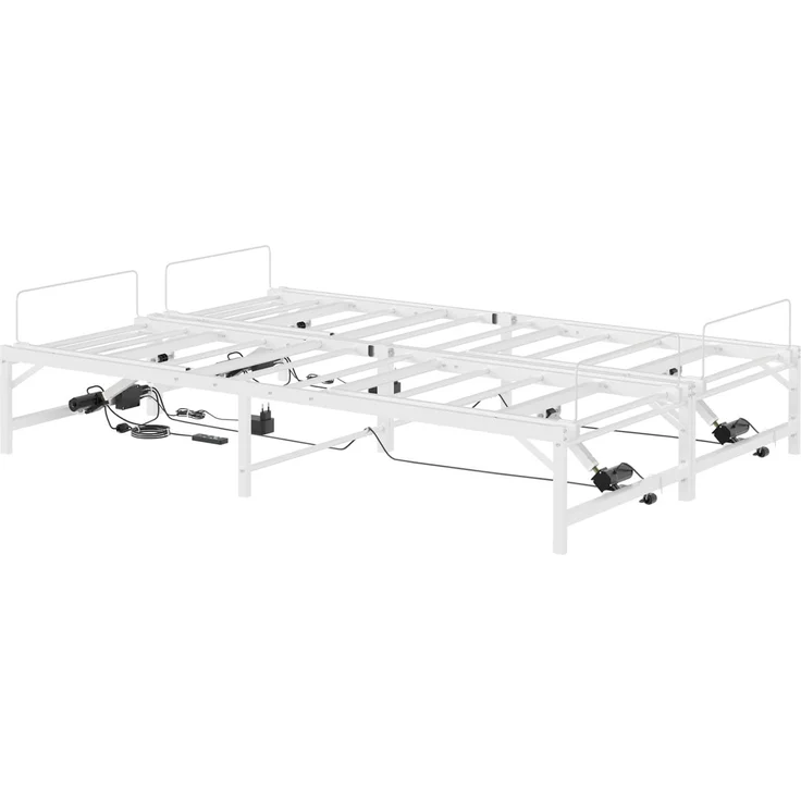 vidaXL Elektrisch verstellbares Bettgestell Weiß 120 x 190 cm Stahl 3438628 – Bild 5