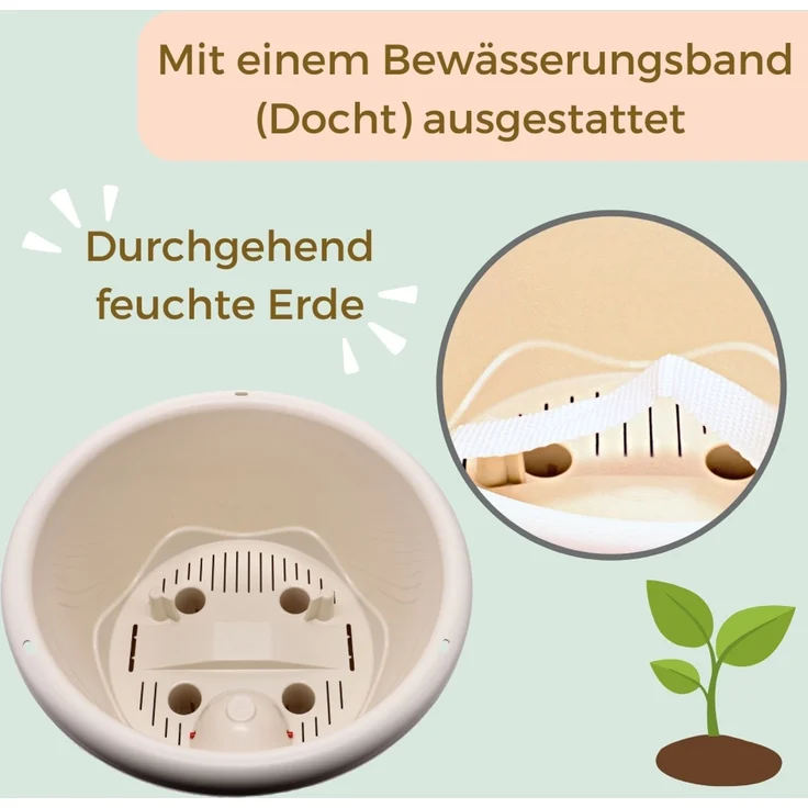 GarPet Blumentopf 2x Blumentopf Hängeampel Blumenampel Kette elfenbein Hängeblumentopf – Bild 7