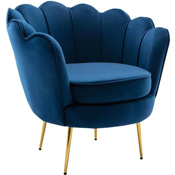 Vente-unique - DANDELION - Sessel mit gerader Rückenlehne - Metall - Marineblau - 78 x 75 x 76.5 cm – Bild 4