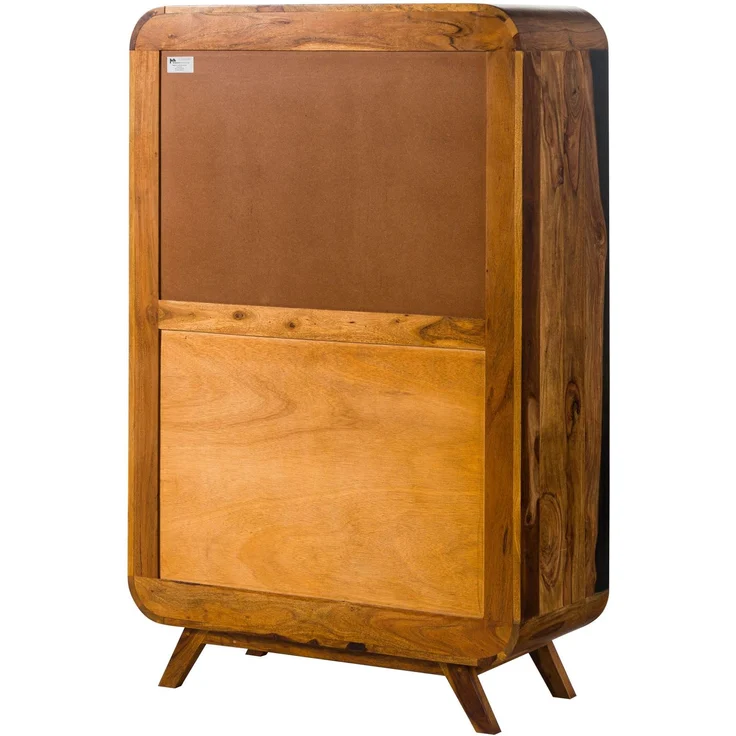 Highboard Sheesham 90 x 40 x 140 dunkelbraun lackiert MAILAND #220 – Bild 10