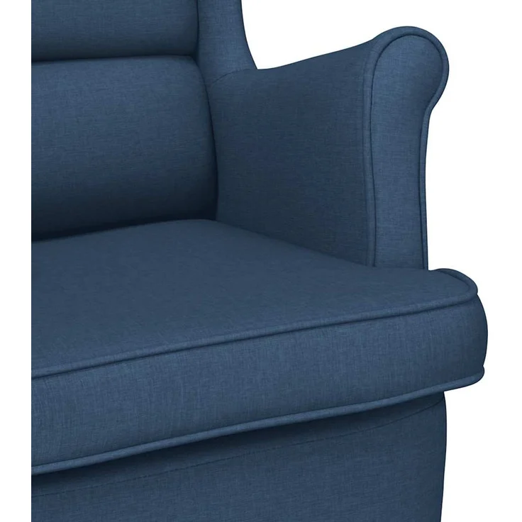 Schaukelsessel, Schaukelstuhl Blau 74x90x102 cm Stoff – Bild 7