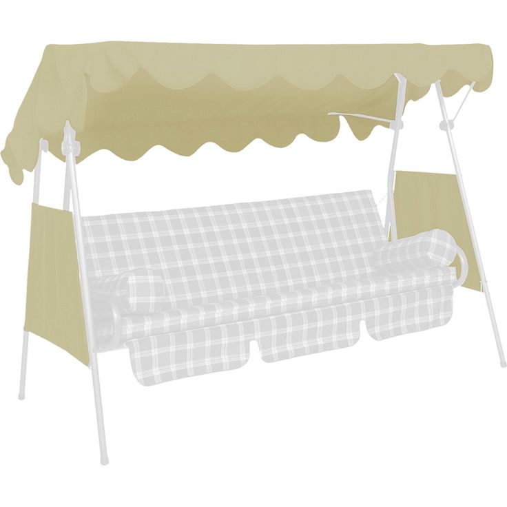 Angerer Freizeitmöbel Sonnendach für 3-Sitzer Hollywoodschaukel, wasser- und schmutzabweisend, Polyethylen beige, 200 x 120 cm