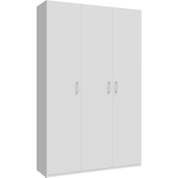 Forte HOME NOOK Mehrzweckschrank 135 40, moderner Drehtürenschrank mit 3Türen, Flur, Holzwerkstoff, Weiß, 133,2 cm breit x 210,5 cm hoch x 42 cm tief – Bild 6