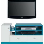 Stylefy Bond Kinderzimmer-Set IV Weiß Hochglanz Türkis