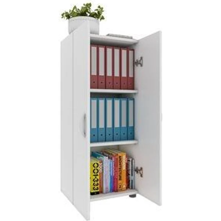 VCM Büroschrank Ulas 918433 Weiß H. 108 x B. 49 x T. 34 cm – Bild 6