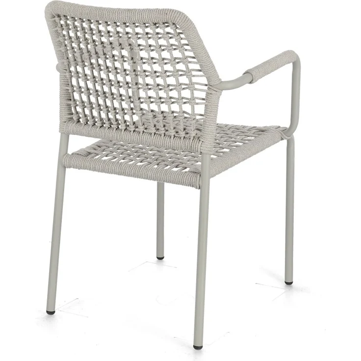 Gartenstuhl Rajada aus Aluminium, modern stapelbar, sandfarben, für Outdoor, mit Armlehnen – Bild 5