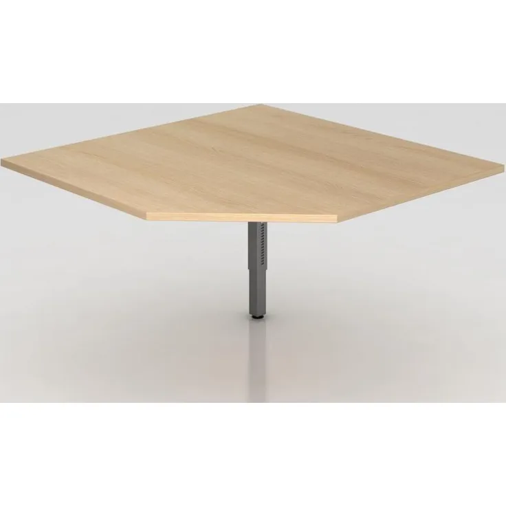 Verkettungspl. trapezform / Stützfuß eckig Eiche / Silber