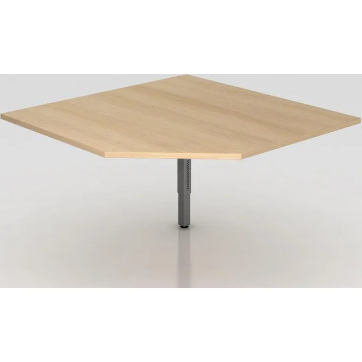 Verkettungspl. trapezform / Stützfuß eckig Eiche / Silber