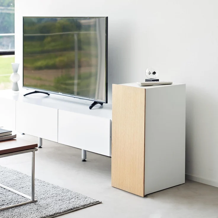 Yamazaki Beistellschrank Tower Schrank Metall für Spielekonsole für Wohnzimmer Büro zur Organisation von Konsolen, 2 ausziehbare Controllerhalter – Bild 2