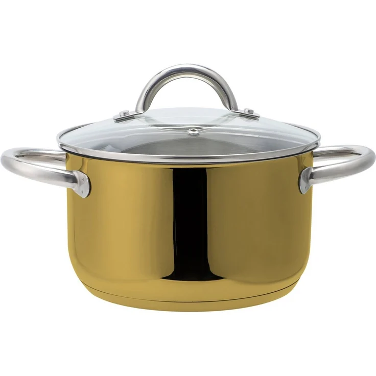 ECHTWERK Topf-Set Gold-Edition, Edelstahl 18/8 (Set, 8-tlg, je 1 Kochtopf 16/20/24 cm, Kasserolle 16 cm, Bratpfanne 24 cm), für alle Herdarten geeignet, Induktion – Bild 3