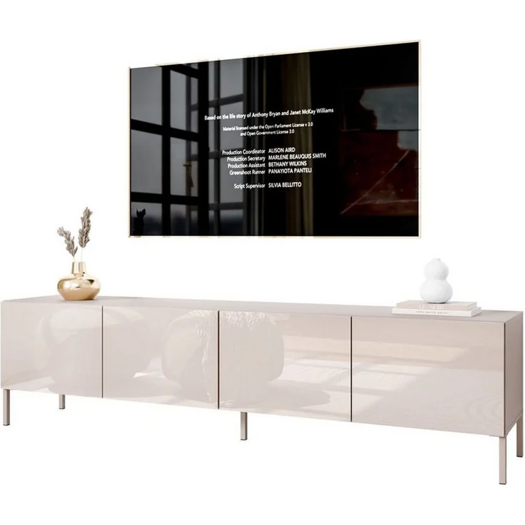 Lookway TV-Schrank COLGANTE 200 Kaschmir Hochglanz auf Füßen (2x TV-Schrank) Breite: 200 cm – Bild 1