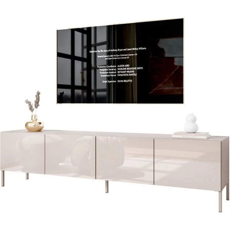 Lookway TV-Schrank COLGANTE 200 Kaschmir Hochglanz auf Füßen (2x TV-Schrank) Breite: 200 cm