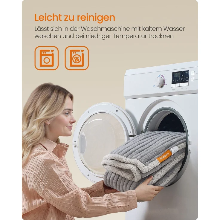 Feandrea Hundedecke, wasserdichte Decke, M, 102 x 73 cm, für Minihunde, kleine Hunde, beidseitig verwendbar, Hundesofa waschbar, taubengrau-hellgrau PPBDE034G01 – Bild 2