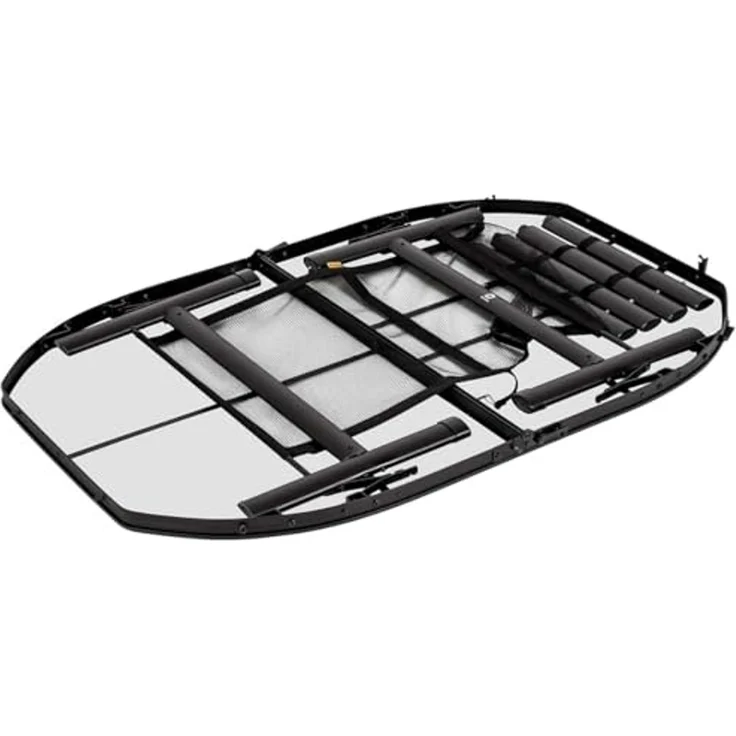 BO-Camp Campingtisch Industrial Melrose, 120x80 cm, Schwarz mit Holzoptik, 7,2 kg, 30 kg Belastbarkeit, Aluminium, MDF – Bild 4