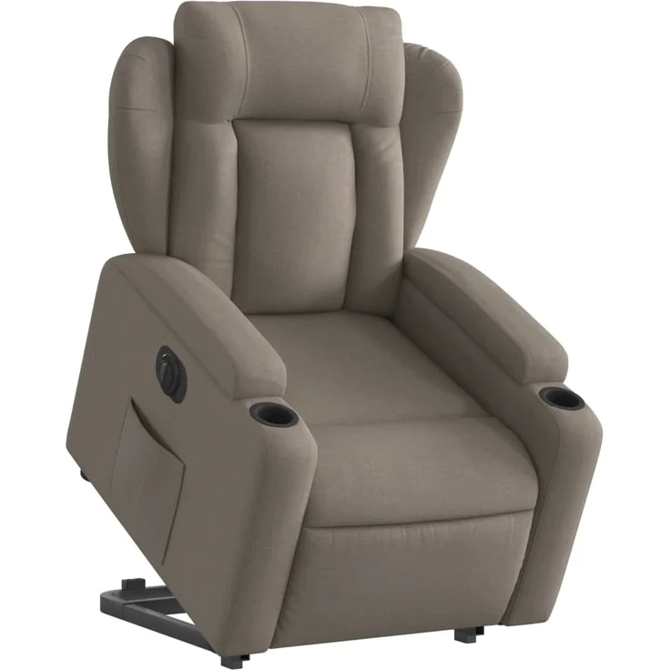 vidaXL Relaxsessel mit Aufstehhilfe Elektrisch Taupe Stoff 3204514 – Bild 2