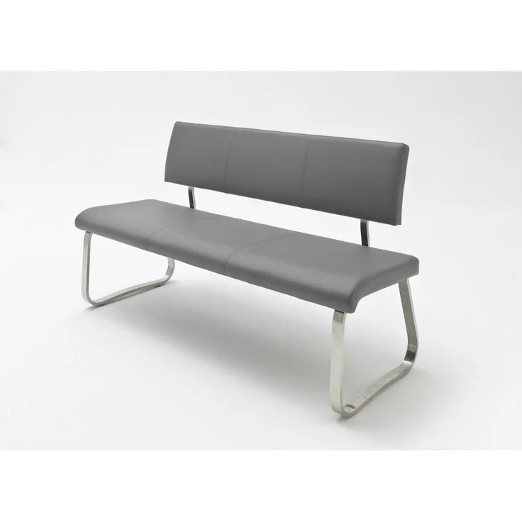 Sitzbank Arco - Kunstleder Grau - Edelstahl - 175cm