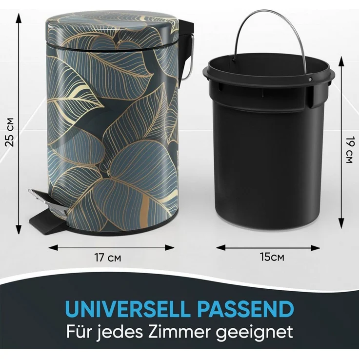 Sanilo Kosmetikeimer mit Motiv, viele schöne Bad Mülleimer zur Auswahl, 3 Liter, Abfalleimer mit Absenkautomatik & Innenbehälter – Bild 3