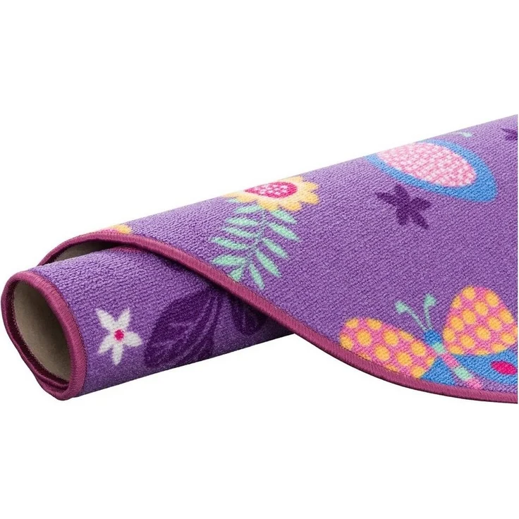 Snapstyle Kinderteppich Kinder Spiel Teppich Schmetterling Rund, Rund, Höhe: 4 mm – Bild 2