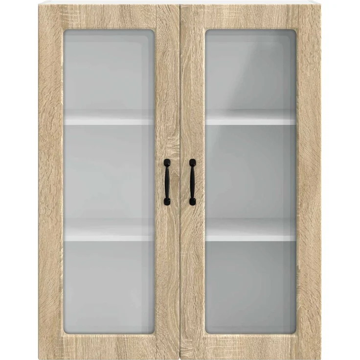 vidaXL Wandglas-Schrank PORTO Sonoma-Eiche 80 x 31 x 100 cm 885507 – Bild 6
