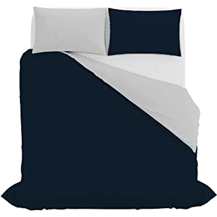 Italian Bed Linen Natural Color Doubleface Bettbezug, 100% Baumwolle, hell Grau/Rauch, Doppelte – Bild 11