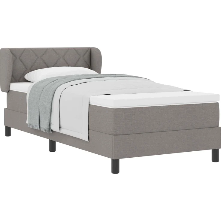 vidaXL Boxspringbett mit Kopfteil Taupe 100 x 200 cm Stoff 3340077 – Bild 2