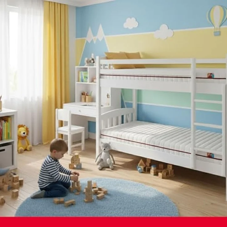 PIKOLIN - Matratze 90x200 cm für Ausziehbett, Kinderbett, Etagenbett, Jugendmatratze, HR-Schaum, extra Komfort, waschbarer Bezug, hohe Atmungsaktivität – Bild 2