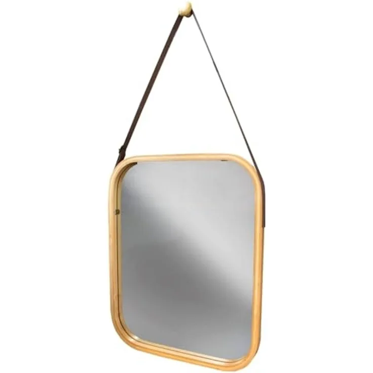 osoltus Edge Badspiegel Wandspiegel Bambus mit Aufhängung