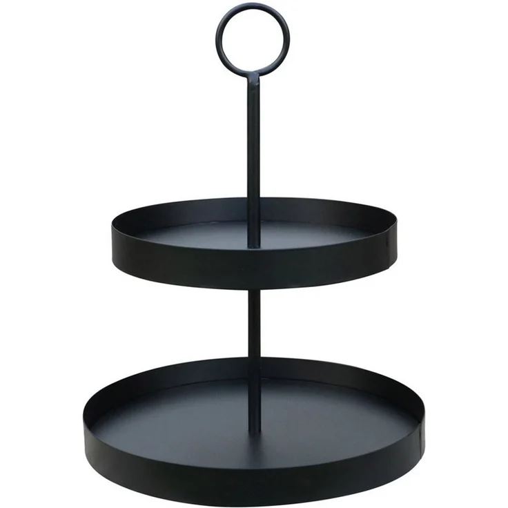 Grafelstein Etagere Etagere LENJA schwarz aus Metall modernes Design 2-stöckige Metalletag – Bild 2