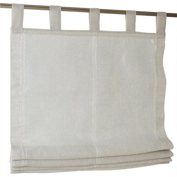 Kutti Raffrollo Brondby, mit Schlaufen, freihängend, halbtransparent, Polyester, Schlaufen