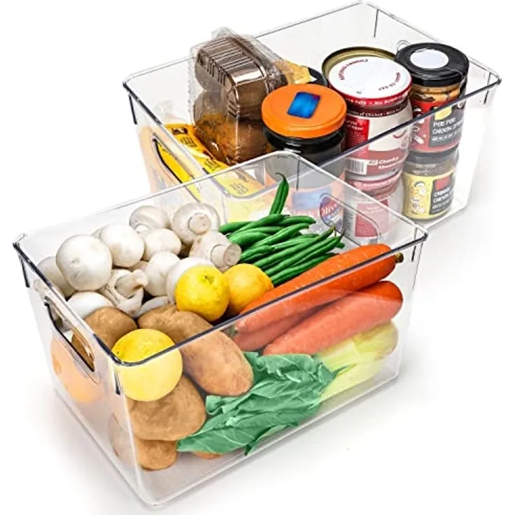 Kurtzy Frischhaltedose Kurtzy 2er Pack Kühlschrank Organizer für Küche & Schränke -, Kunststoff, (2-tlg)