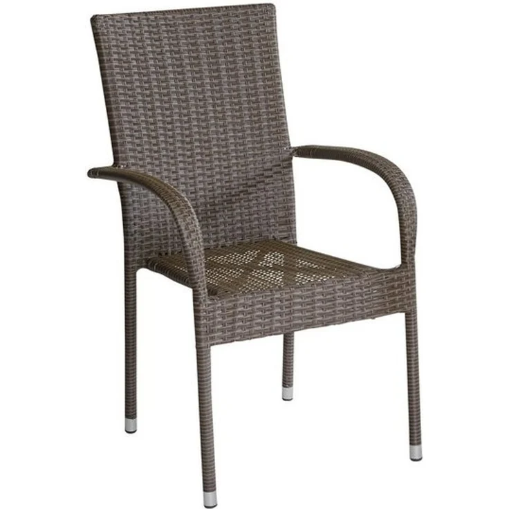 LC Garden Stapelstuhl Lübeck Stapelstuhl braun Armlehnstuhl Balkonstuhl – Bild 4