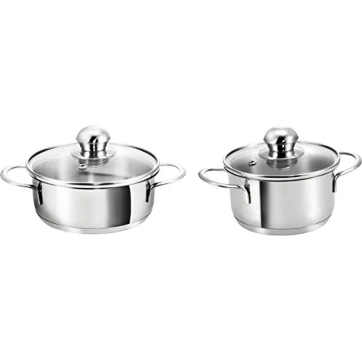 Kopf Topf-Set Parvus, Edelstahl (2-tlg), Bratentopf 14 cm & Fleischtopf 12 cm, inkl. Glasdeckel, Induktion – Bild 2
