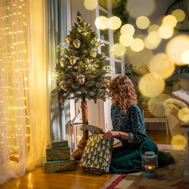 KADAX Künstlicher Weihnachtsbaum auf Stamm, 160 cm, Fichte natur – Bild 5