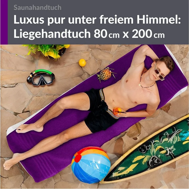 Lashuma Saunatuch XXL Handtuch London, Frottee (1-St), Badetuch Damen & Badehandtuch Herren 100x200 cm - Saunahandtuch 80x220 – Bild 4