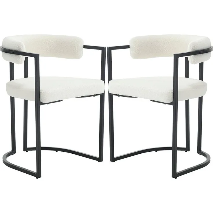 WAHSON OFFICE CHAIRS Esszimmerstuhl 2er Set, aus Samt Polsterstühle mit schwarzen Metallbeinen, Eckstühle (2 St)