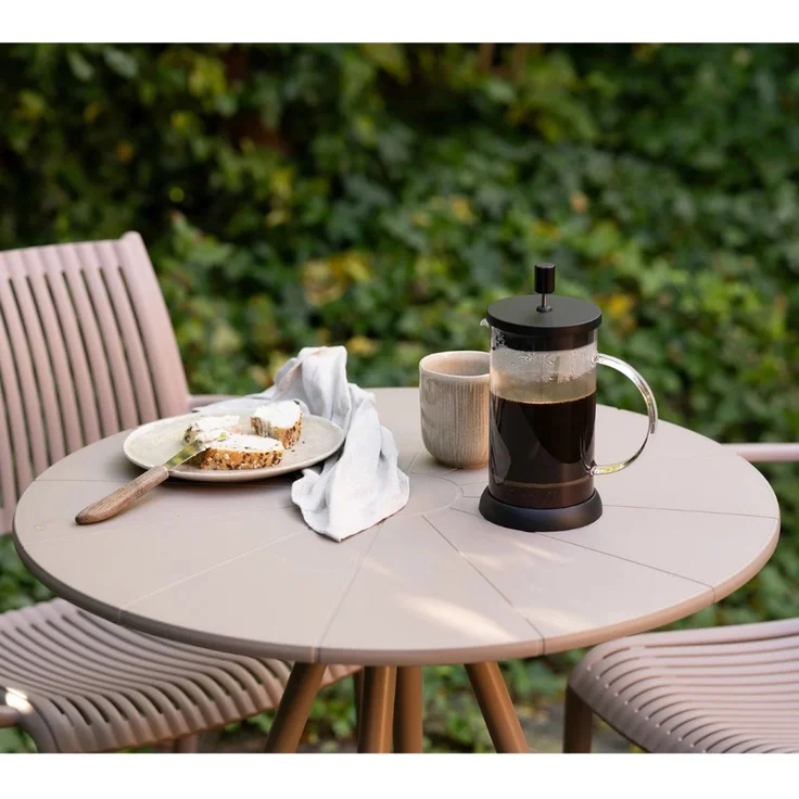 Bistro-Tisch FULHAM taupe Outdoortisch 70cm Balkonmöbel Terrasse Garten – Bild 5
