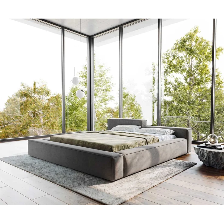 Polsterbettgestell Kalinea 180x200 cm Mikrofaser Grau – Bild 1