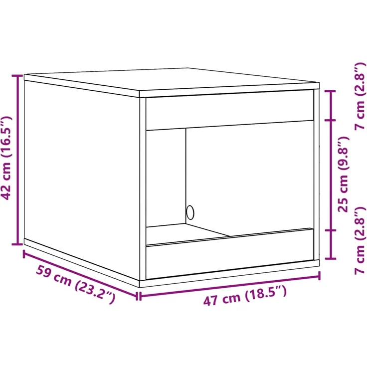 vidaXL Katzenklo Betongrau 47x59x42 cm Holzwerkstoff 857763 – Bild 8