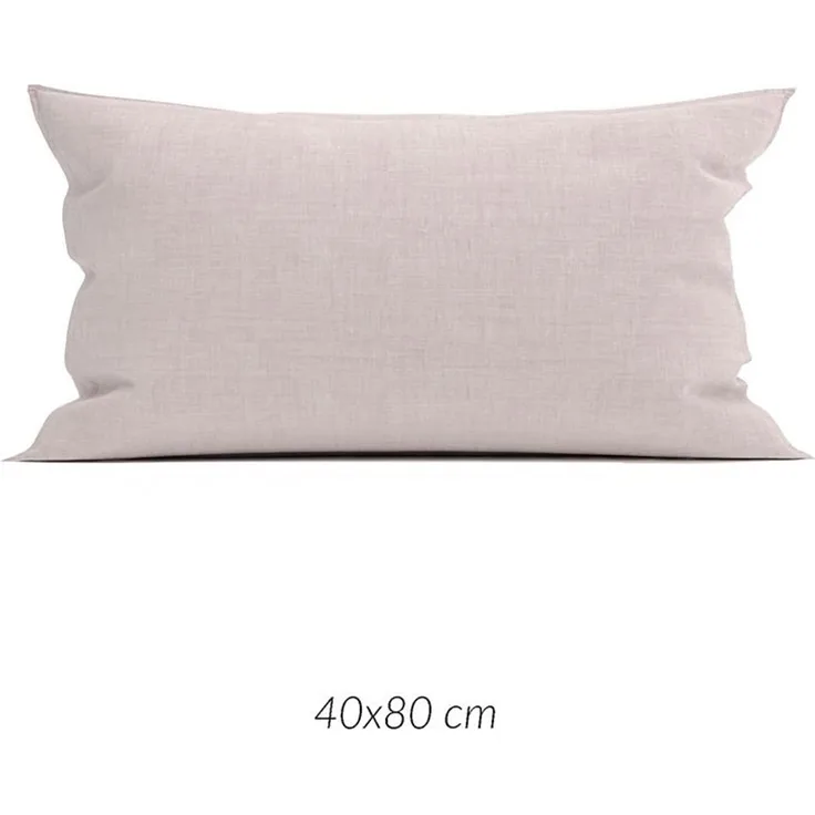 2 Stück Zo! Home Cotton Kissenbezüge 40x80 Lino Shell Nude rosa meliert uni