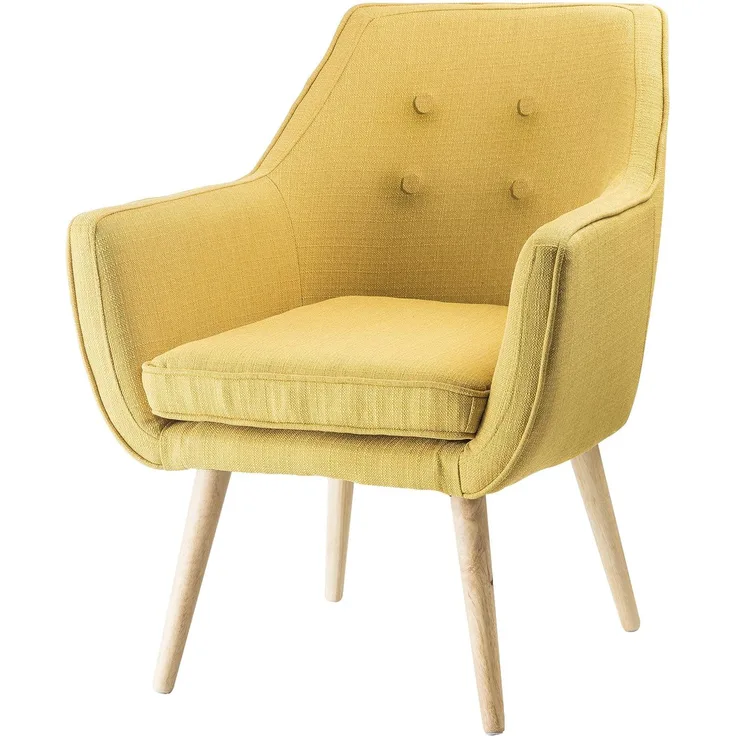 Baroni Home Sessel, Wildleder, Ockergelb, 65X65X85 cm